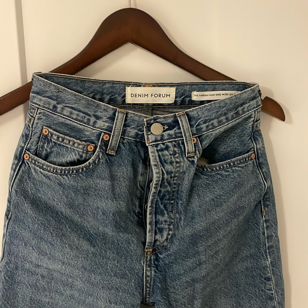 Denim forum farrah high rise wide leg Jean